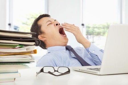 yawning at office