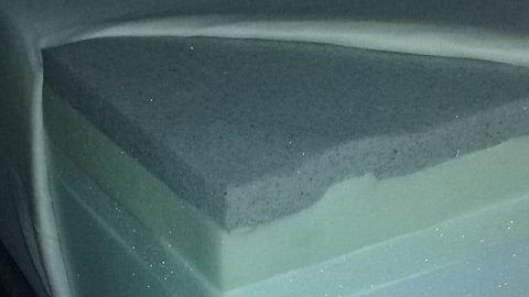 a picture of inside a memory foam mattress that shows it's specific layers
