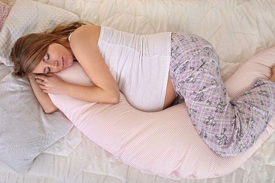 Pregnant woman sleeping peacefully 