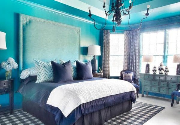 28 Ideas ingeniosas para el dormitorio púrpura y verde azulado