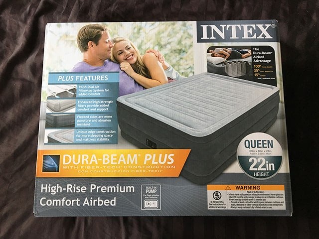 Intex 22" Queen Comfort Plush High Rise DuraBeam Air Bed with Built-In Pump 