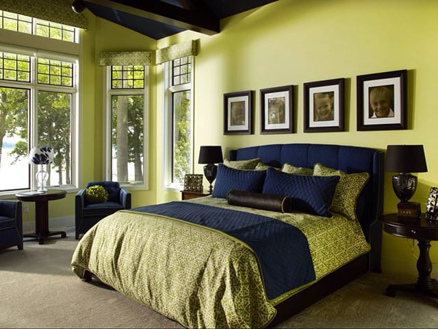 Green Bedroom Ideas, Navy Blue And Lime Green Twin Bedding
