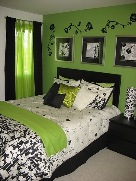 Green Bedroom Ideas, Navy Blue And Lime Green Twin Bedding