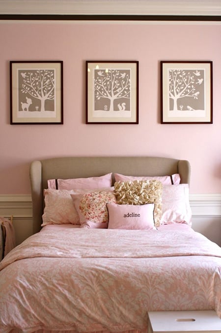 Brown And Pink Bedroom Artwork