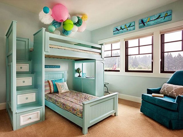teal kids bedroom
