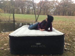 King Koil Twin Air Mattress With Built-In Pump Double High Elevated Raised Air 