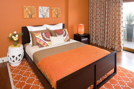 Unique Guest Bedroom Ideas, What Color Curtains Go With Orange Walls