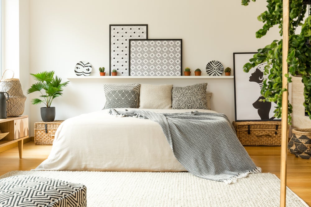 patterned bedroom