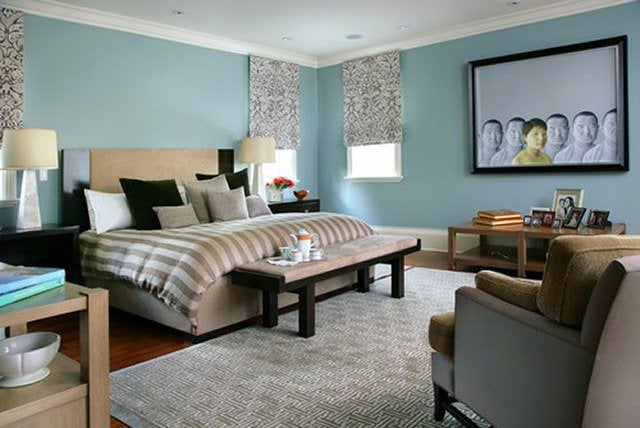 Modern Paint Colors For Bedrooms, Light Blue Bedroom Black Furniture Paint