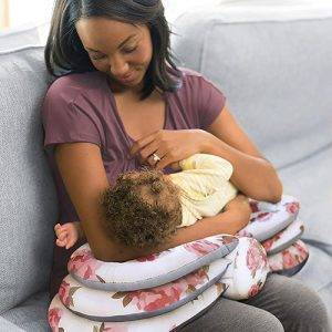 Usning Helthep Breast Feeding Pillows for Babies Nursing Pillows with Machine Washable 100% Cotton Cover Comfortable Feeding Cushion for Newborn and Infant Elephant