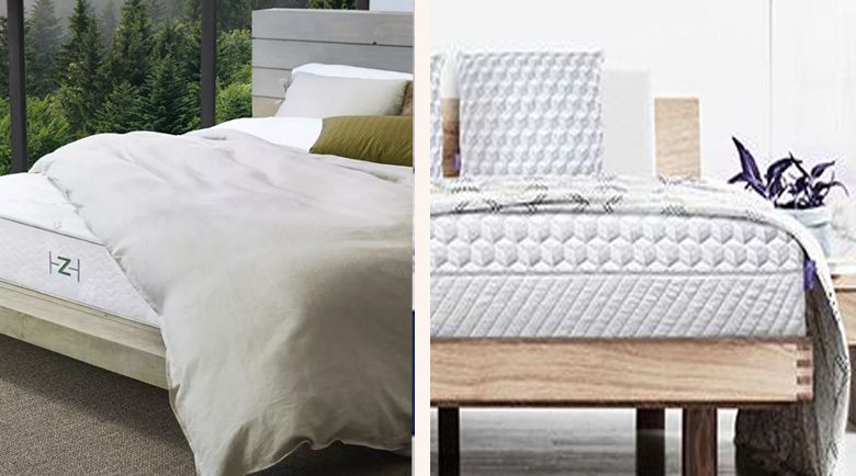 Both mattresses have a two-sided firmness level feature, the Zenhaven Mattress is made of latex and organic material while the Layla Mattress is constructed with copper-infused memory foam.