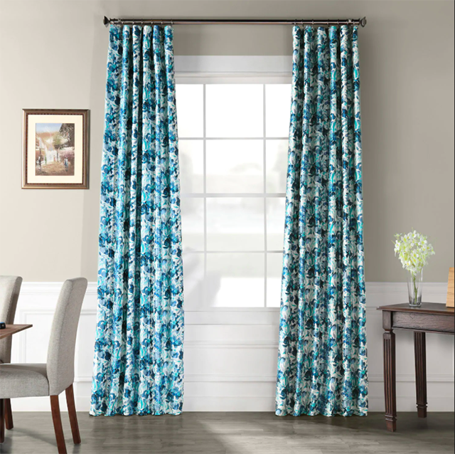 10 Turquoise Blackout Curtain Ideas, Turquoise Patterned Curtains