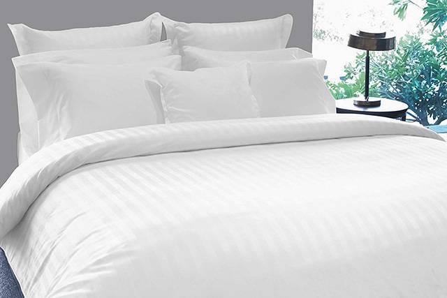 Solids and Stripes Fits 18 Deep Pocket Mattress ; SOLID, KING - IVORY 100% Pima Cotton Pure Sateen Weave Long Staple Ultra Soft 4 Piece Bed Sheet Sets 500 Thread Count Cotton Sheets Set Solids and Stripes Fits 18 Deep Pocket Mattress ; SOLID