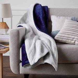 Super Cozy and Comfy for All Seasons White Purple Flower,Throw Blanket for Couch Sofa or Bed Throw Size Soft Fuzzy Blanket