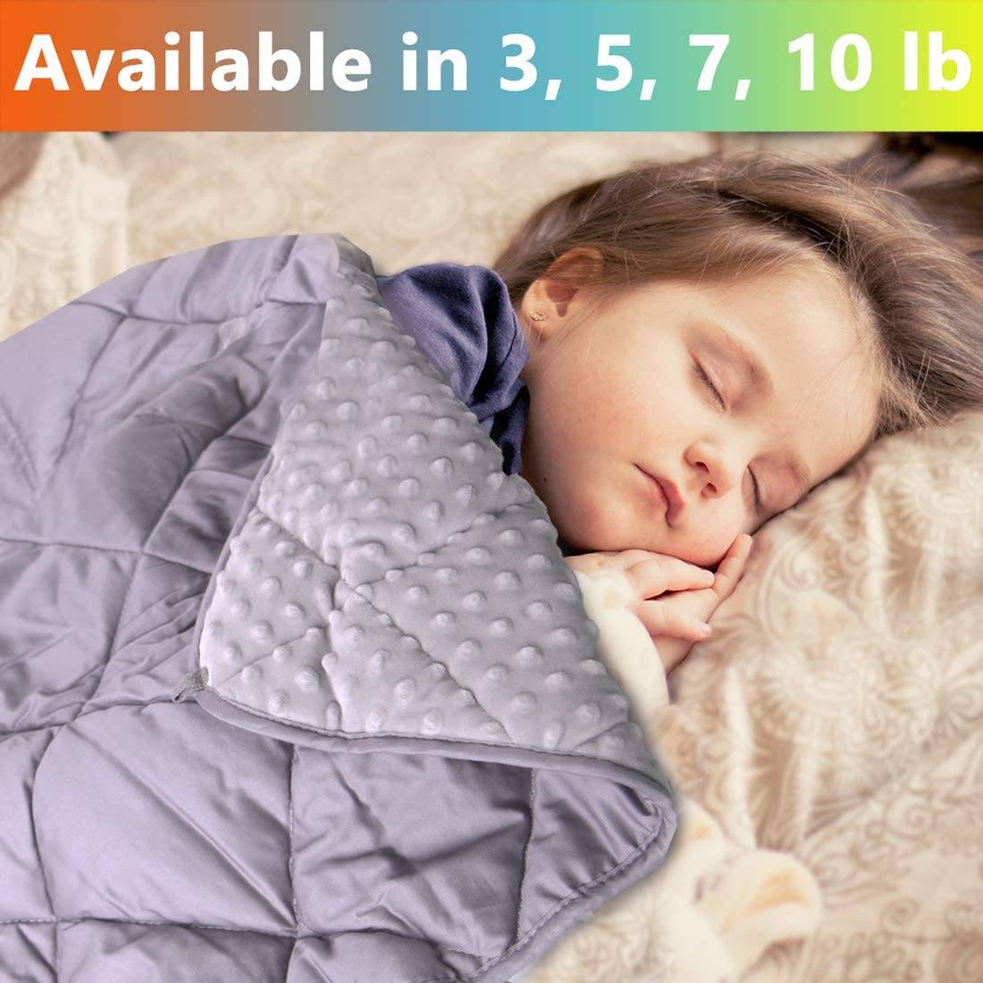 Best for 20-40lb Kids Breathable Cotton Heavy Blanket with Nontoxic Glass Beads Mr 36 x 48 Baby Lemon Sandman Weighted Blanket for Toddler 3 Pounds Washable