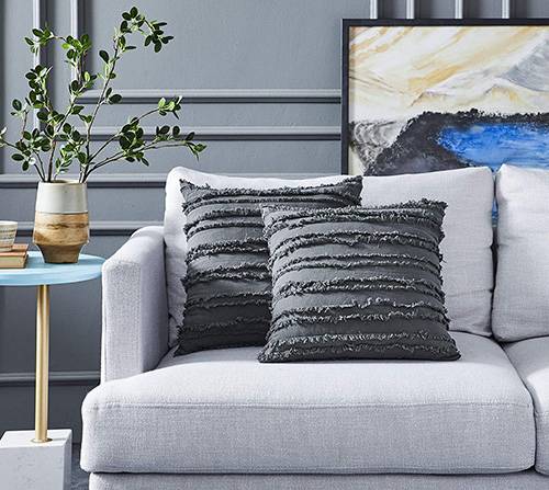 Silver Gray Cushion Cover Geometric Pillow Case Pillowcase Sofa Home Decor 18" 