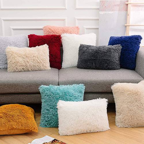 Yvelands Sofa Pillowcase Pack of 4 Square Pink Soft Home Decor Cushion Cover Set Bed Chair Pillow Protector