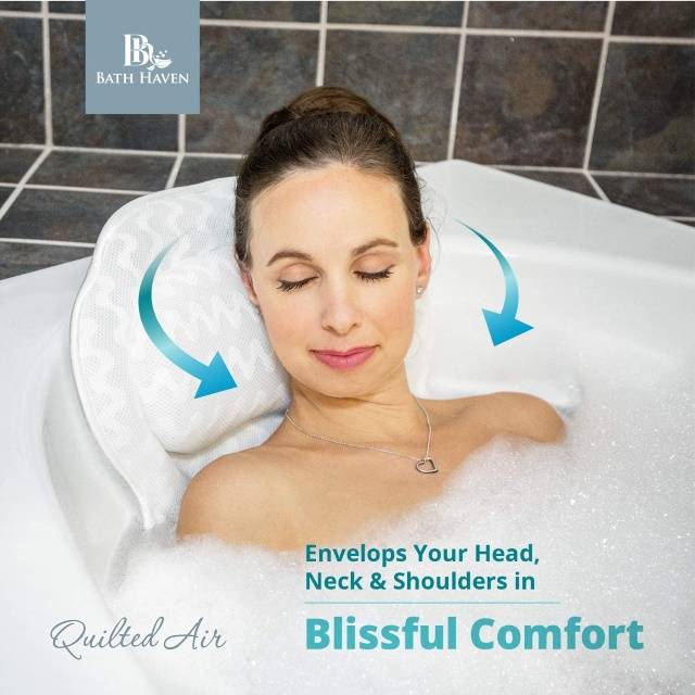 Comfortable Cushion Non-Slip Cushioned Bath Tub Pillow Bathtub Head Rest Pil Y1 