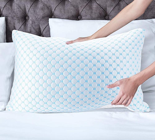 Jitsu Comfort Sleep Orthopedic Cooling Gel Memory Foam Pillow With Pillowcase 