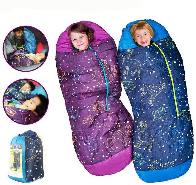 Light Weight Sleeping Bags for Kids ANJ Outdoors Kids and Youth Sleeping Bag 4 Season Indoor//Outdoor Boys and Girls Sleeping Bag Adventure Theme Mummy Style