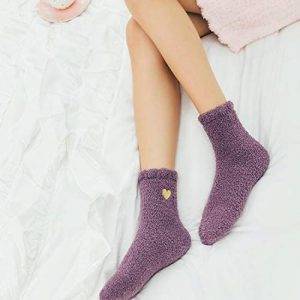 39-45 Eur Purple Men's Super Soft Luxury Brushed Warm Sleep Bed Socks 6-11 Uk