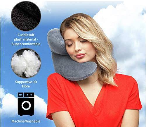 Total Pillow Microbead Portable Pillow Back and Knees Black Exclusive Designer Collection Use at Home or On The Go to Support Your Neck