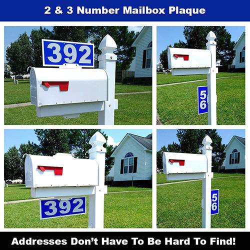 Green Horizontal or Vertical Reflective 911 Plate Mailbox Address Plaque 