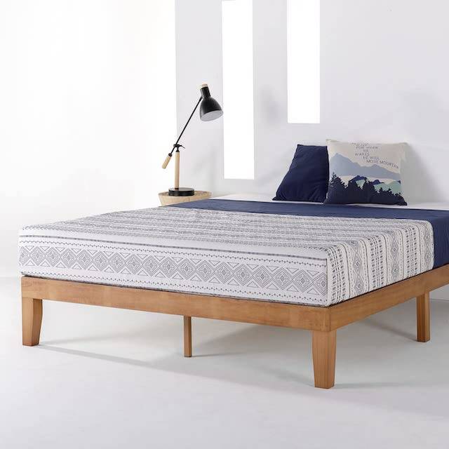 Best Wood King Bed Frame Reviews 2021, Zinus Deluxe Antique Espresso Solid Wood King Platform Bed Frame