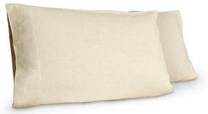 TWO STD SIZE IVORY HEAVY WEIGHT 100% COTTON FLANNEL  PILLOWCASES NEW 2 