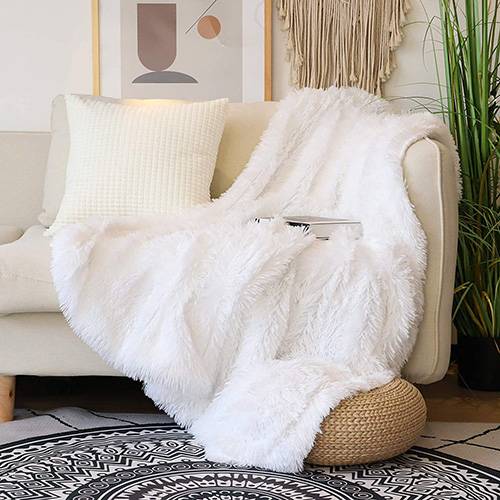 Luxury Double & King Size Animal Skin Face MINK FAUX FUR BLANKET Bed Sofa Throws 