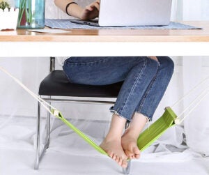 Desk Hammock with Headphone Holder, Auoinge Updated Foot Hammock