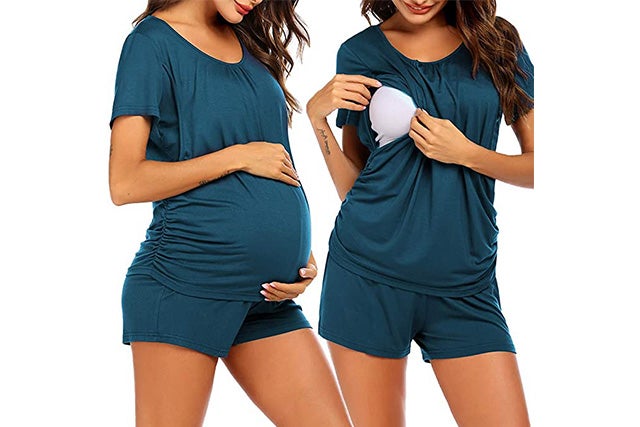 Ekouaer Maternity Nursing Pajama Set Long Sleeves Breastfeeding Sleepwear Soft Hospital Pregnancy pjs Sets 